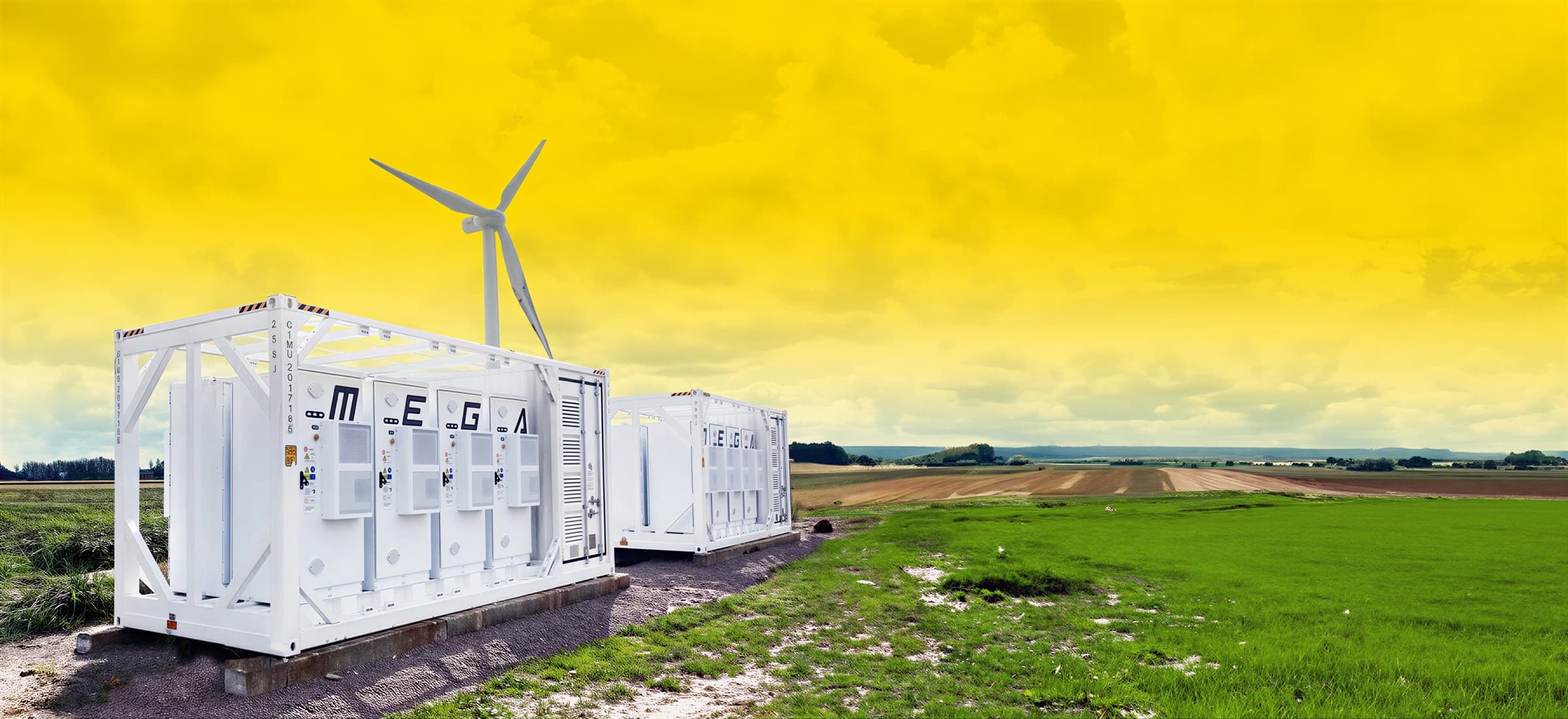 Batterilager integrerat vid en vindkraftsanläggning